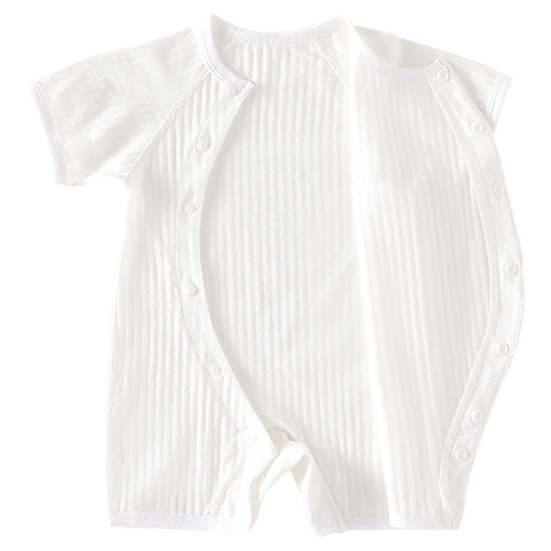 贝肽斯婴儿衣服夏季薄款短袖连体衣新生婴幼儿宝宝纯棉睡衣爬服S