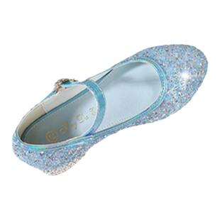 女童高端主持人舞台演出鞋礼服鞋走秀钢琴演出鞋配礼服公主鞋白色