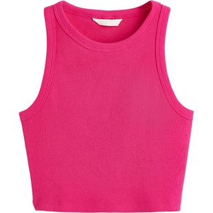 HM女装背心春季热辣欧美多巴胺女孩穿搭内搭圆领无袖吊带1049251