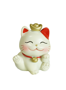 可爱小招财猫摆件，送水晶元宝！