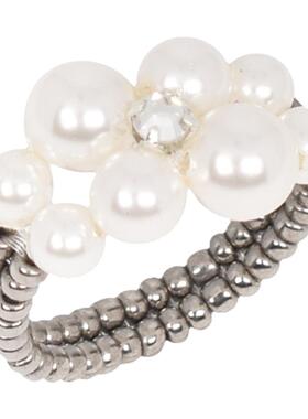 手工编织原创施家珍珠白钻戒指