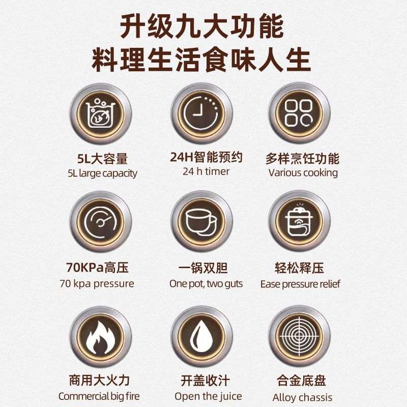 压力锅智能全自动家用多功能饭煲煲汤预约邮2L4L5L6L煮饭包