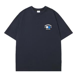 GOGOSOON 100%棉270g重磅 刺绣图案短袖T恤男青少年宽松半袖夏季