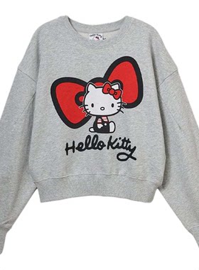 SNIDEL2025秋冬新品HELLO KITTY联名印花圆领长袖卫衣SWCT254255