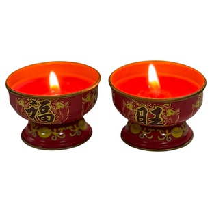 招财福旺节庆用品红色8小时酥油灯小香烛新款批铁壳无烟彩色酥油