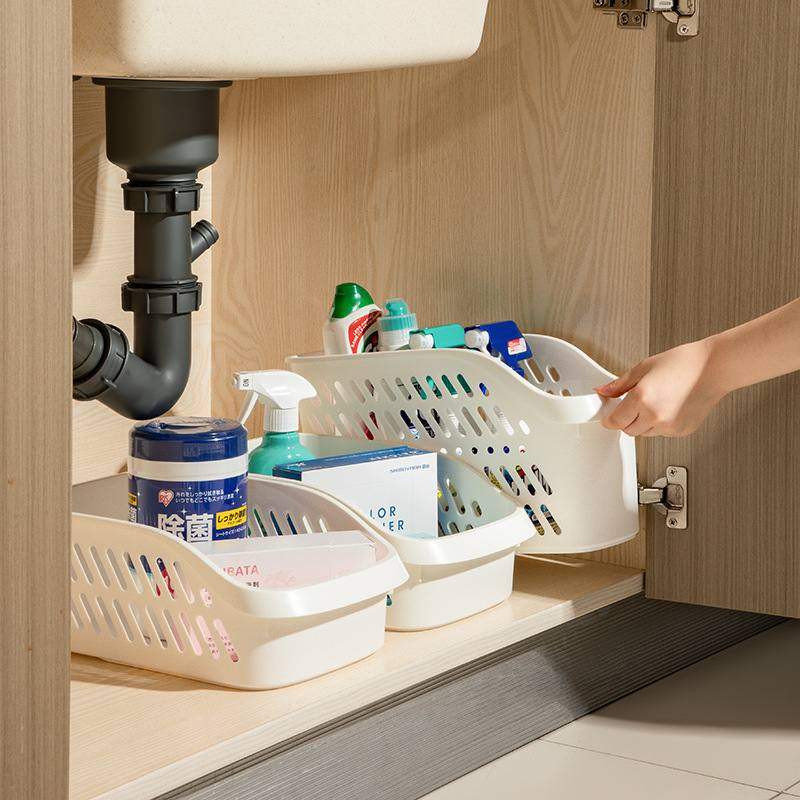 新品 带轮滑收纳篮浴室挂篮小澡篮卫生间塑料洗澡篮收纳筐橱柜置