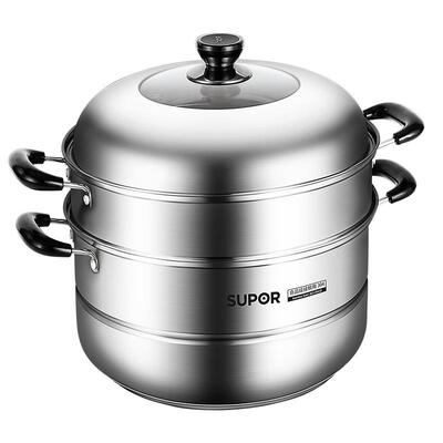 304蒸锅苏泊尔不锈钢双层大容量