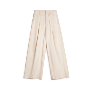 马登复古Vintage打褶白色阔腿裤日杂风直筒长裤又a又飒休闲裤春女
