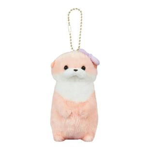 日本amuse正版可爱粉色水獭公仔玩偶娃娃毛绒包包挂件书包小挂饰