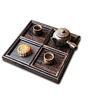 多功能日式实木托盘茶托茶盘木托盘五件套木质茶托名宿茶具配件
