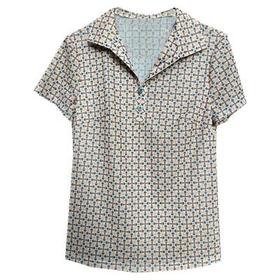 短袖网纱中年妈妈夏装洋气女装