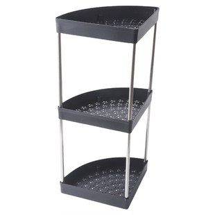 厨房台面转角置物架家用免打孔半圆墙角三角架调料瓶罐收纳储物架