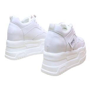 14公分内增高女鞋真皮厚底熊猫12小白鞋隐形超火10cm小个子老爹鞋