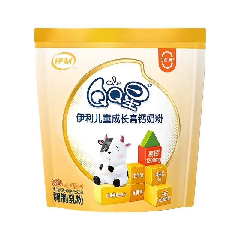 伊-利QQ星儿童成长高钙奶粉400g四段三岁以上儿童青少年牛奶粉