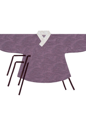 谜阿凰明制交领弓袋袖汉服紫上衣