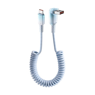 66W快充尼龙弹簧伸缩C-C数据线