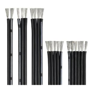 黑色硅胶排线2/3/4/5/6/8/10/12P多芯线缆耐高温特软硅橡胶双并线