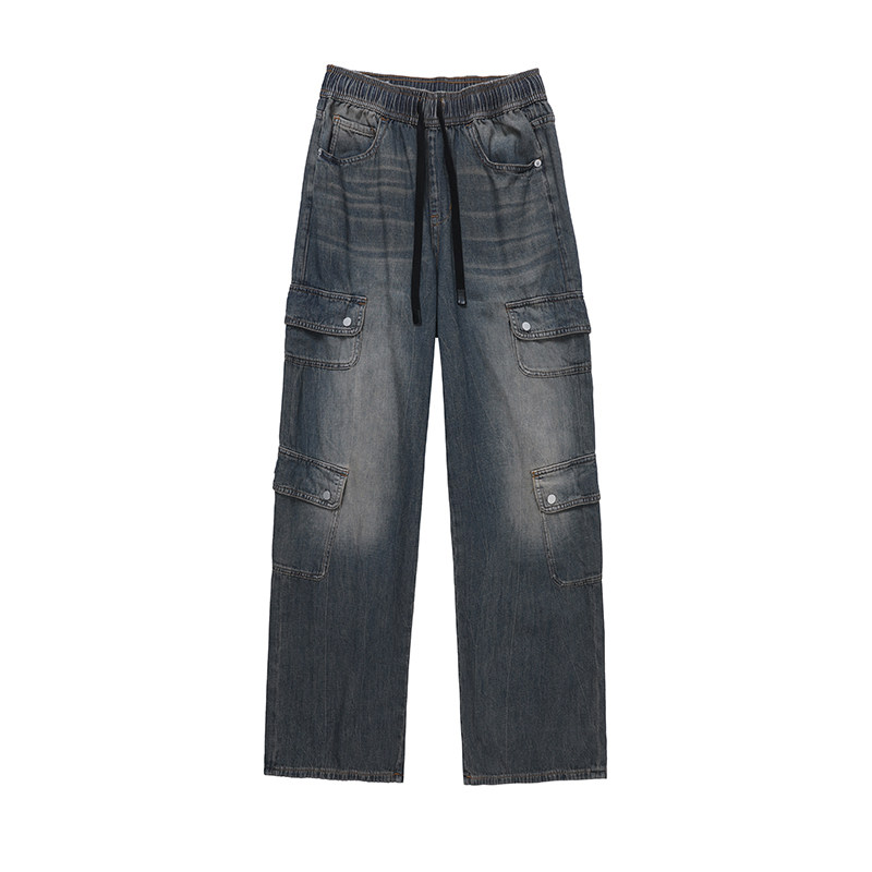 ABLE JEANS【机能阔腿裤】新款女士多口袋工装阔腿牛仔裤女