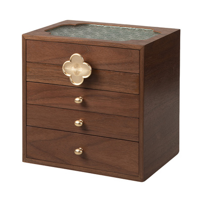 首饰盒收纳盒高档精致木质新中式