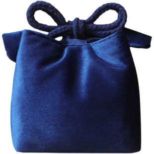 春泥纯色加厚金丝绒收纳旅行包茶叶罐茶杯茶具茶壶布袋壶袋布包