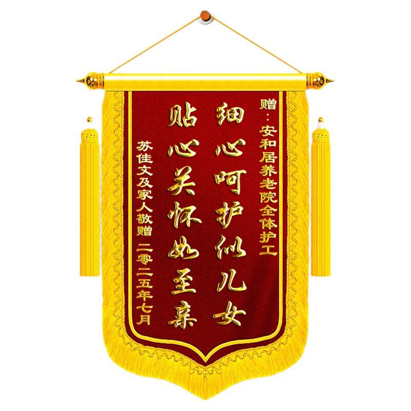 锦旗定制定做感谢养老院服务送护工护理院院长颐养中心医院康复科医生医护人员高档旌旗订做制作赠送康复师