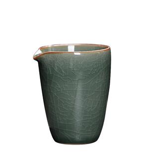 哥窑墨烟手抓公道杯可养开片陶瓷分茶杯纯色釉匀杯家用功夫茶具