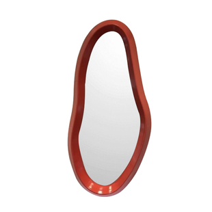 红色湖泊镜子 美式不规则穿衣镜ins风壁挂试衣镜衣帽间异形全身镜