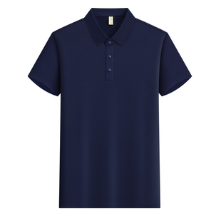 冰感无痕T恤定制工作服男女翻领POLO衫印字logo下摆开叉品牌定做