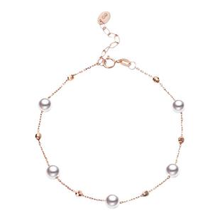 GiO珠宝 18K金满天星海水珍珠手链akoya珍珠手链正圆强光精致小珠