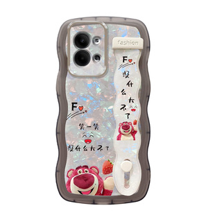 透明波浪腕带支架贝壳纹适用opporeno9 手机壳女10Pro十+新款a1pro高级感0pp0防摔RenoZ软2/3/4/5/6/7/8硅胶