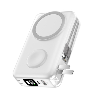 3C认证可上飞机新款磁吸充电宝20000毫安45W快充大容量带插头带线三合一移动电源适用iwatch手表苹果17手机16