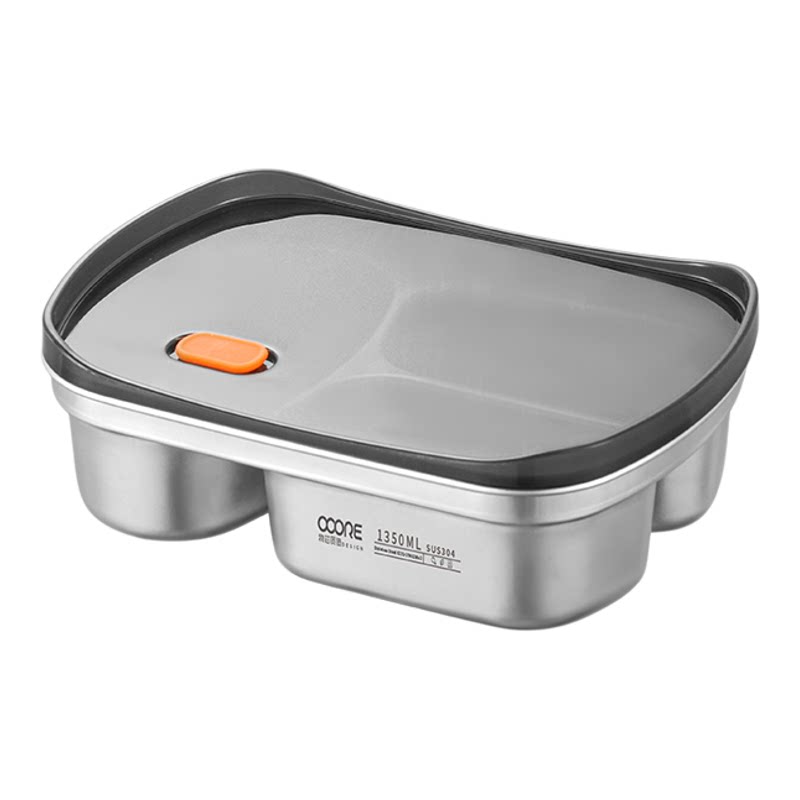 不锈钢保鲜盒分格饭盒上班族便携便当盒微波炉加热餐盒家用密封盒