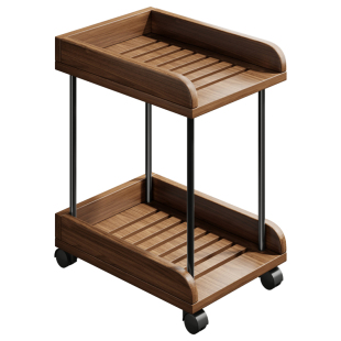 实木电脑主机托架多功能置物架落地收纳架办公室文件放置架可移动