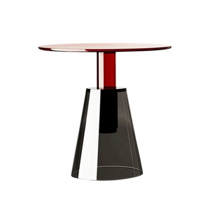 创意玻璃网红茶几时尚彩色沙发边几轻奢床头圆形小户个性客厅