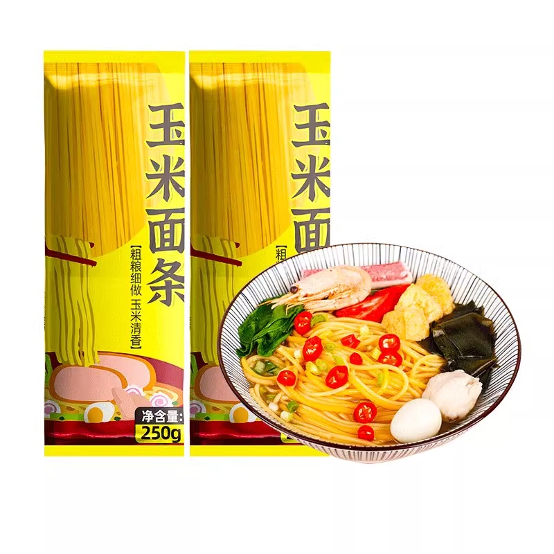 0脂肪东北玉米面条正宗纯正黄挂面无糖精低脂碴条主食粗粮