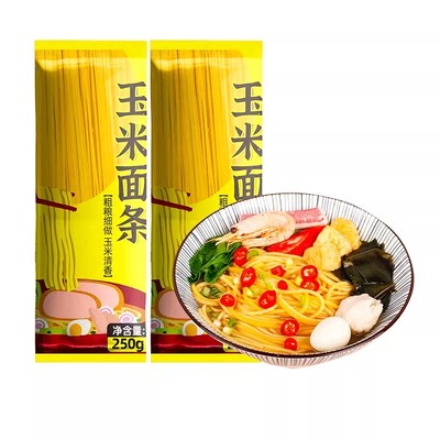 东北0脂玉米面条挂面条碴条主食