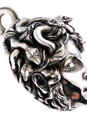 欲望车间手工雕塑美杜莎纯银吊坠