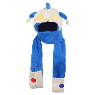 捏捏耳朵会动可爱奥特曼帽子围巾手套一体女冬季 亲子保暖雷锋帽