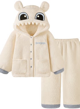 珊瑚绒睡衣秋冬季保暖情侣家居服