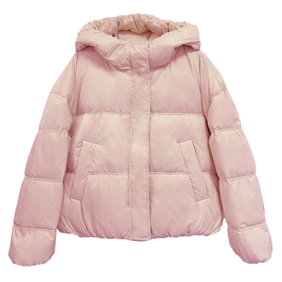 粉色短款羽绒服女云朵龟背高级感