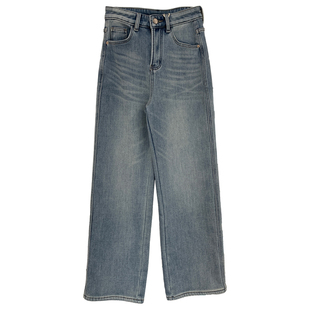 清仓特价 密密绒加厚直筒牛仔裤女秋冬新款加绒显瘦窄版阔腿长裤