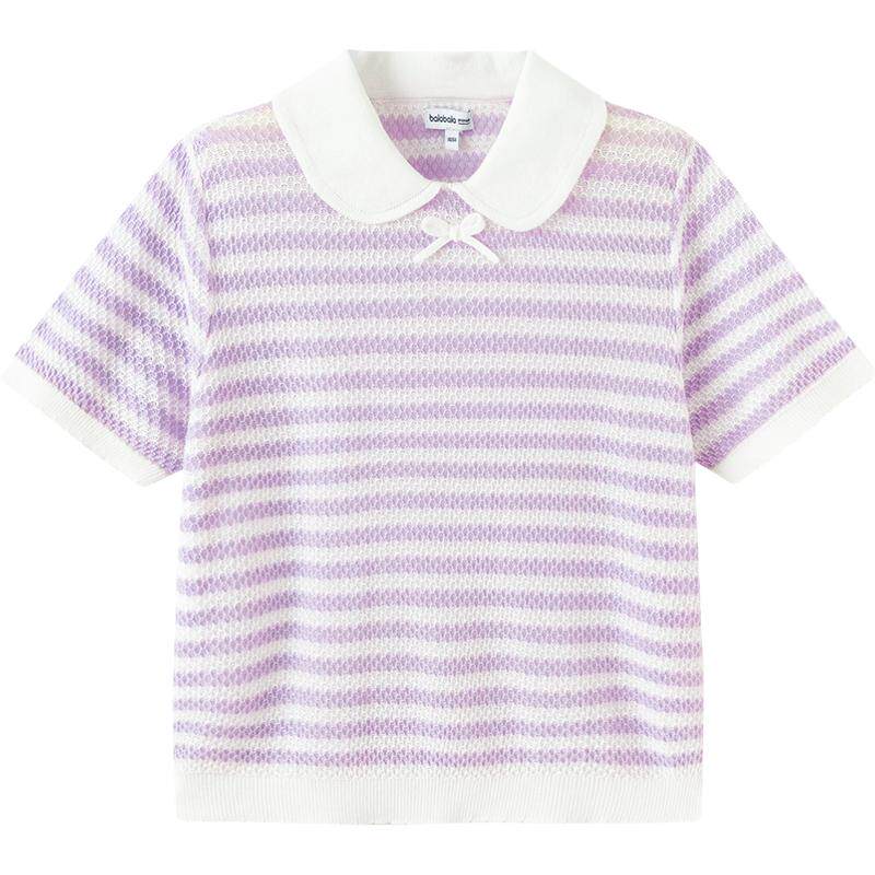 巴拉巴拉女童夏季短袖polo针织衫