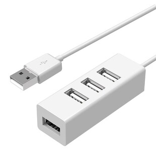 USB2.0一拖四hub扩展器分集线器 笔记本电脑多口外接鼠标键盘U优盘扩展坞 四口同驱即插即用 黑白色 15-150CM