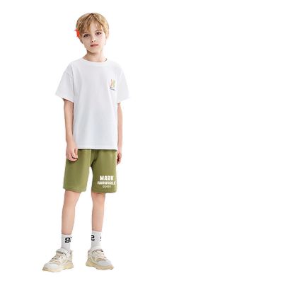 马克华菲男童夏季薄款儿童裤子纯棉透气五分裤中腿裤运动短裤全jz