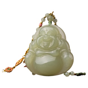 金玉良缘玉佛项链【秋月】笑佛公吊坠佛牌天然和田玉弥勒佛玉坠