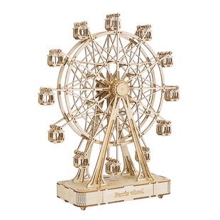 rolife若来心动摩天轮音乐八音盒3d立体拼图木质拼装模型儿童玩具