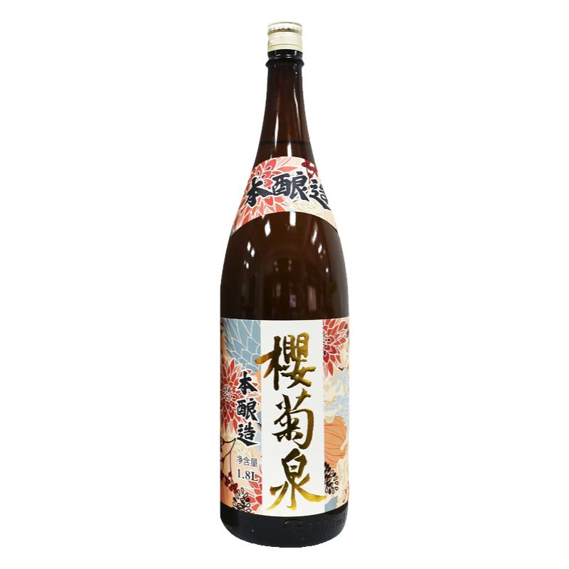 櫻菊泉清酒日本風(fēng)味日式本釀造清酒味之母清酒1.8L國產(chǎn)可貼標(biāo)定制