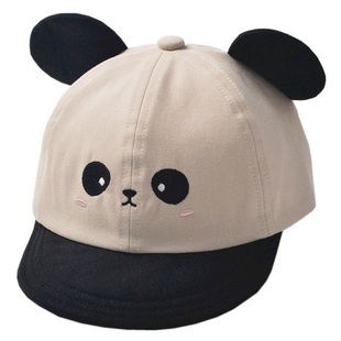 宝宝帽子春秋款可爱超萌婴儿运动帽男童棒球帽熊猫软萌儿童防晒潮