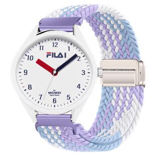 适用FILA斐乐男女款学生初高中运动电子手表双色编织磁吸尼龙表带