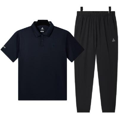 匹克速干翻领运动套装男